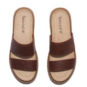 Timberland Clairemont Way Slide Sandal - Size: 9.5 - Dark Red‎ Full Grain